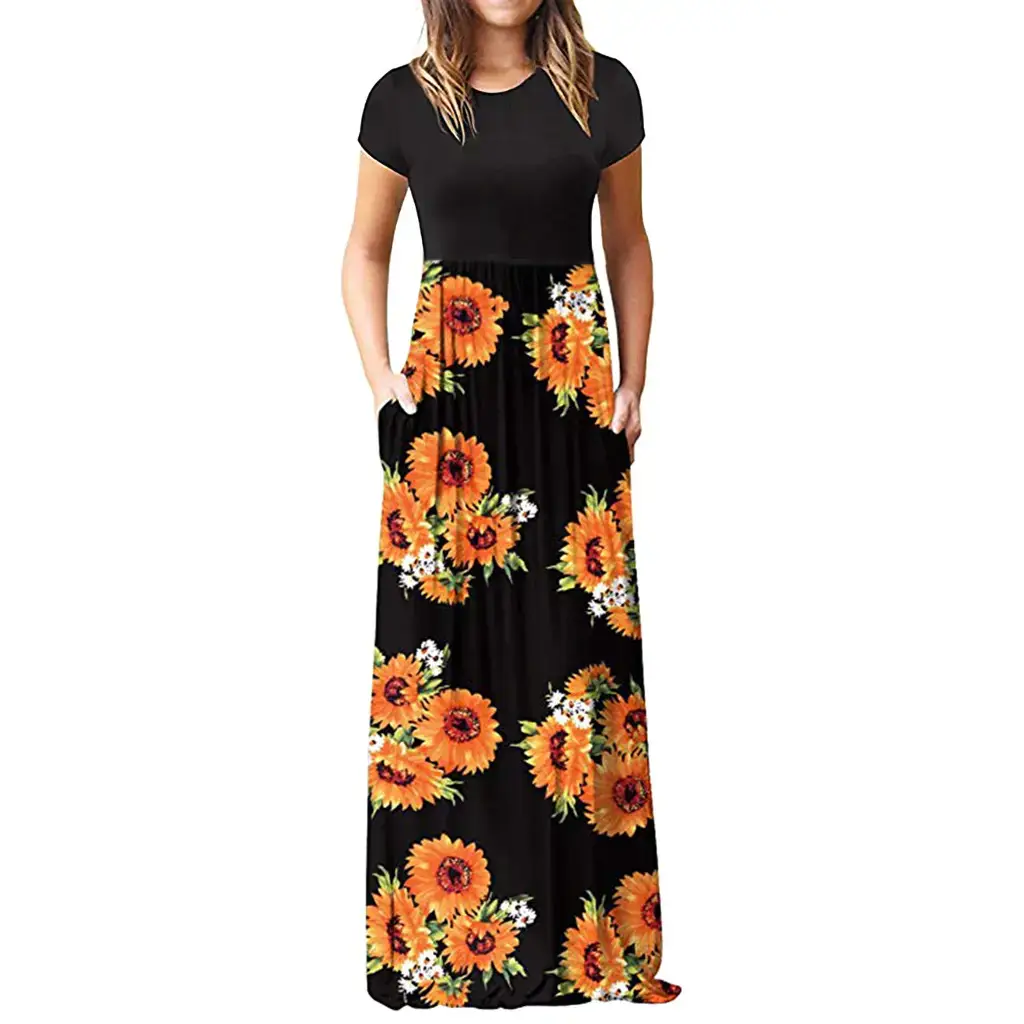 2019 Floral Print Slim Fit Dress for Women