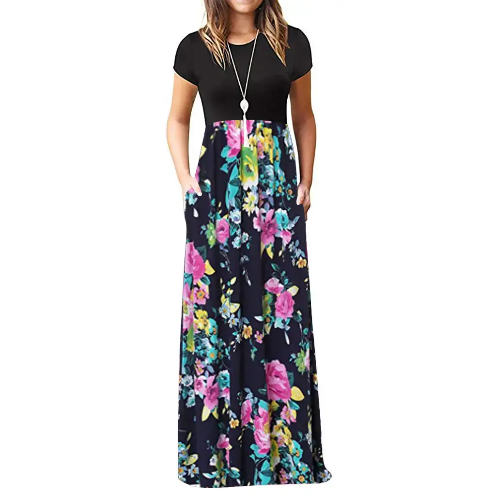 2019 Floral Print Slim Fit Dress for Women