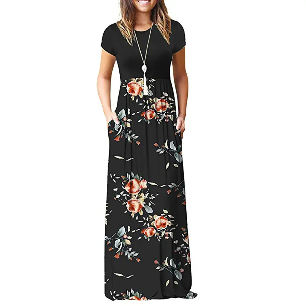 2019 Floral Print Slim Fit Dress for Women