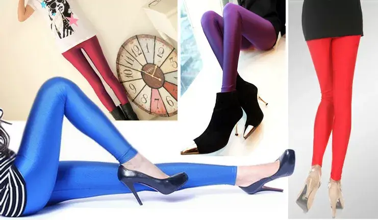 Women Slim Fit Blue Yoga Pants Skinny Cropped Leggings — feature 3