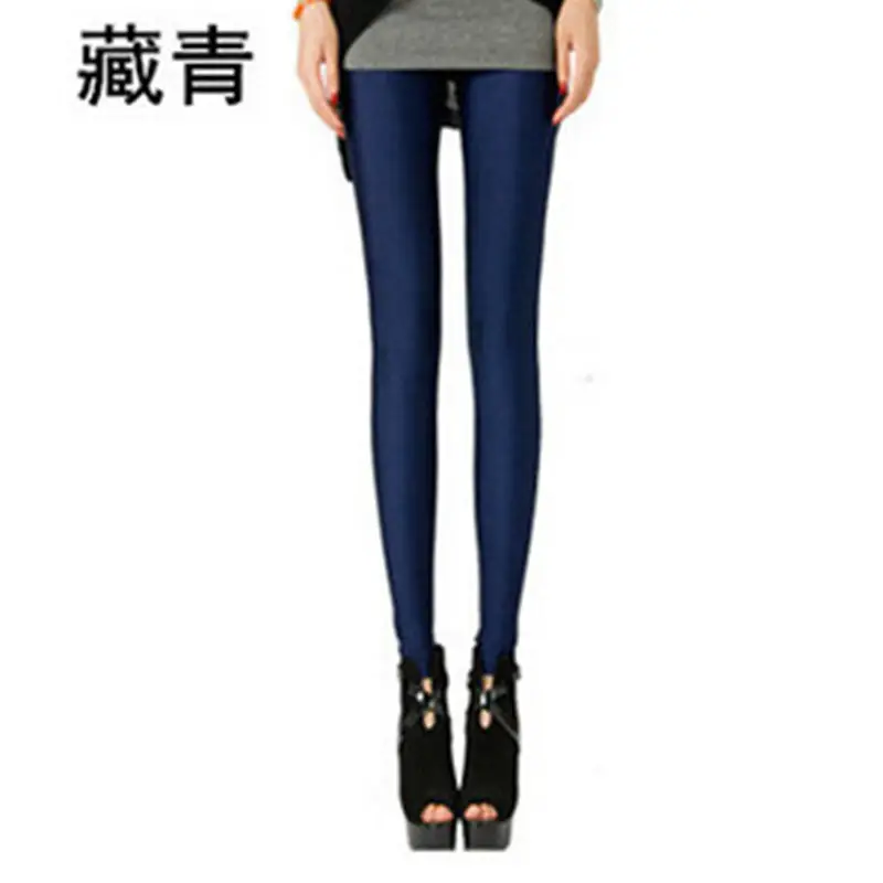 Women Slim Fit Blue Yoga Pants Skinny Cropped Leggings - Image 10
