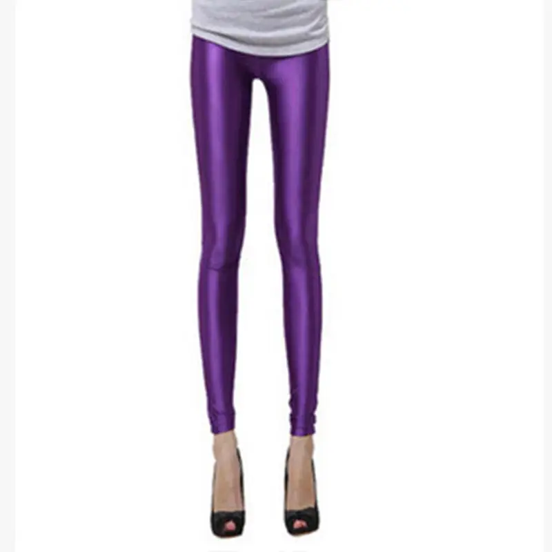 Women Slim Fit Blue Yoga Pants Skinny Cropped Leggings - Image 3