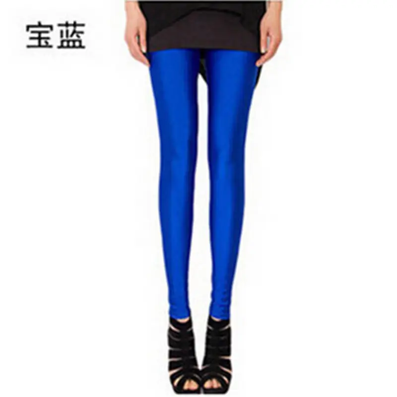 Women Slim Fit Blue Yoga Pants Skinny Cropped Leggings - Image 7