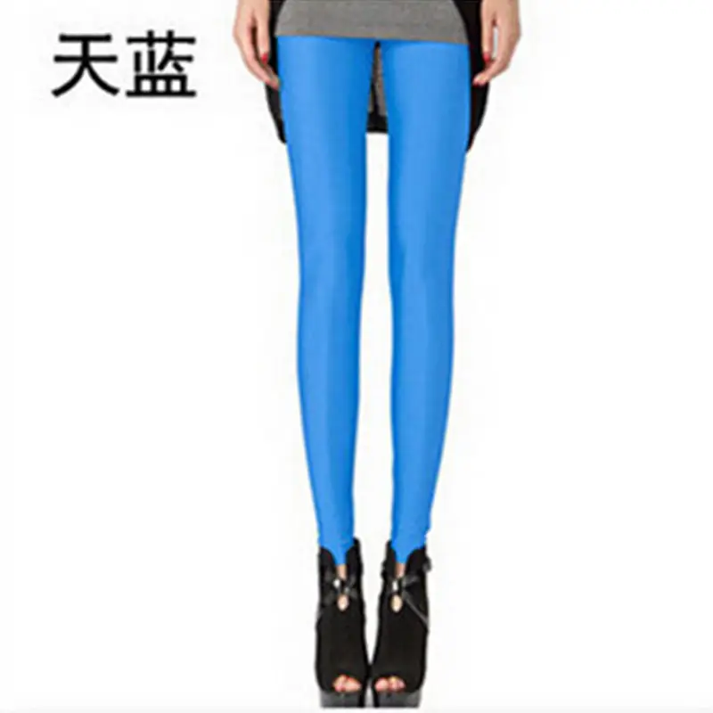 Women Slim Fit Blue Yoga Pants Skinny Cropped Leggings - Image 8