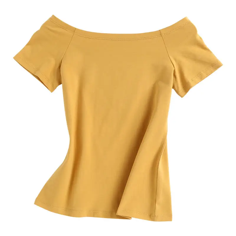 Purple Cotton Off-Shoulder T-Shirt for Women - Image 14