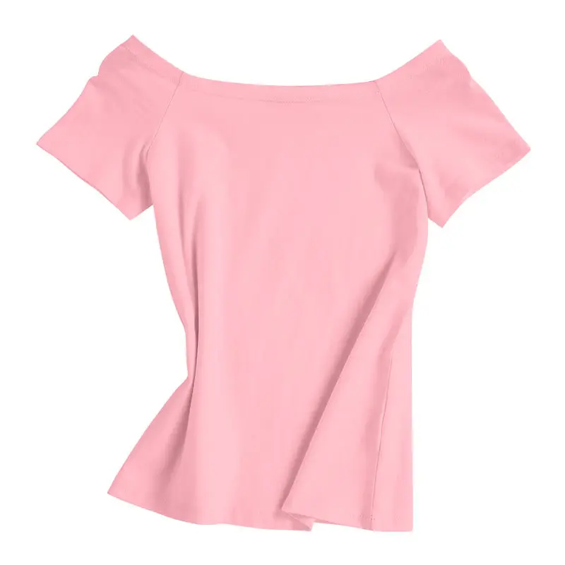 Purple Cotton Off-Shoulder T-Shirt for Women - Image 8