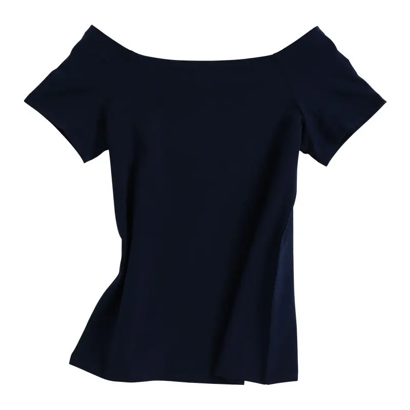 Purple Cotton Off-Shoulder T-Shirt for Women - Image 4