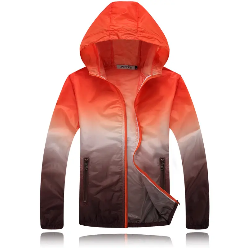 Women's Gradient Printed Hooded Windbreaker Sunscreen Coat - Image 2