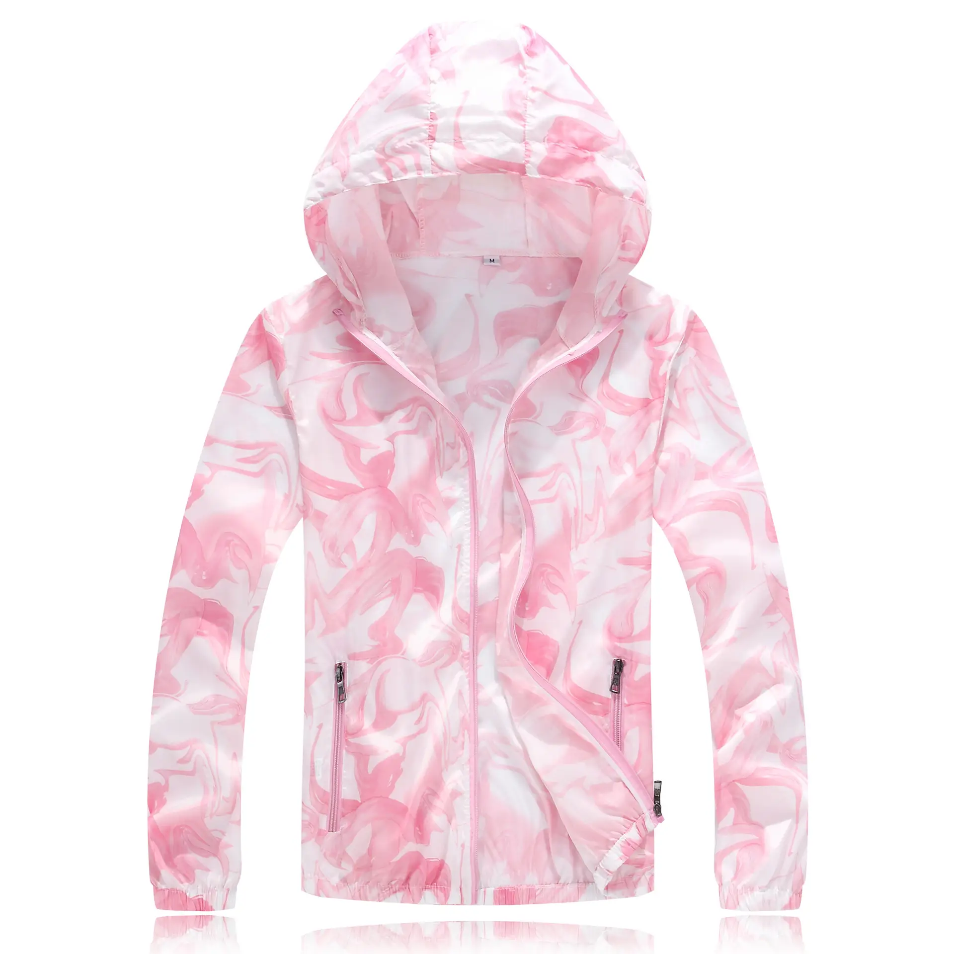 Women's Gradient Printed Hooded Windbreaker Sunscreen Coat - Image 6
