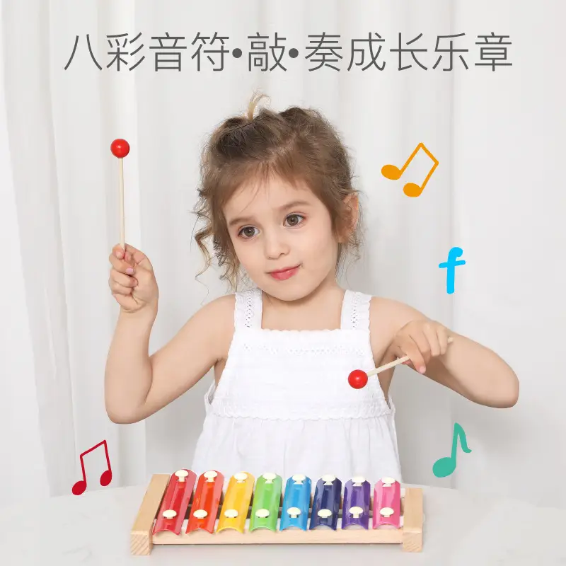 Kids Wooden 8-Tone Xylophone Toy - Image 5