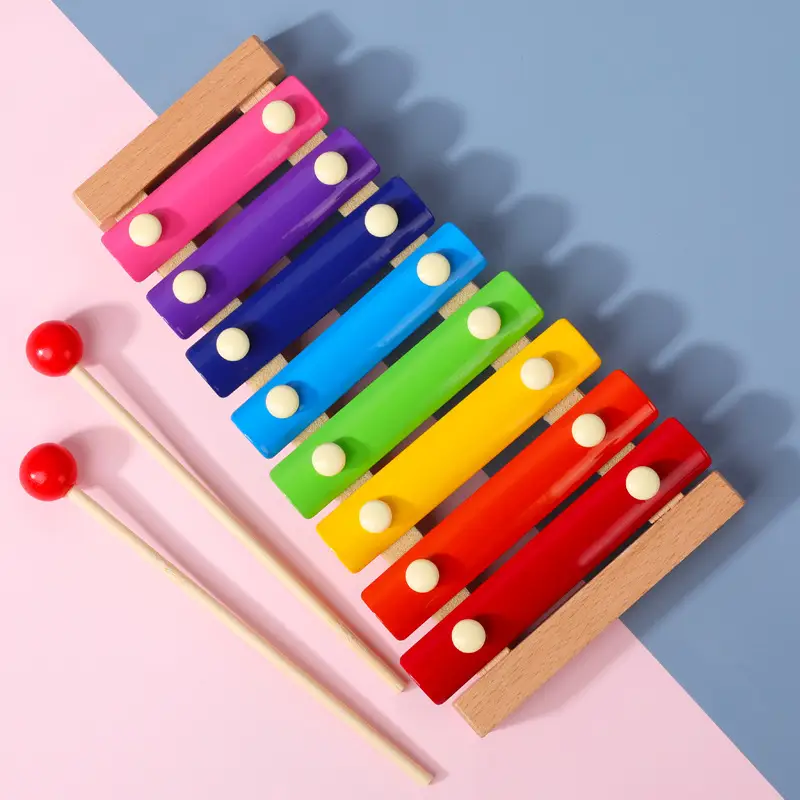 Kids Wooden 8-Tone Xylophone Toy - Image 6