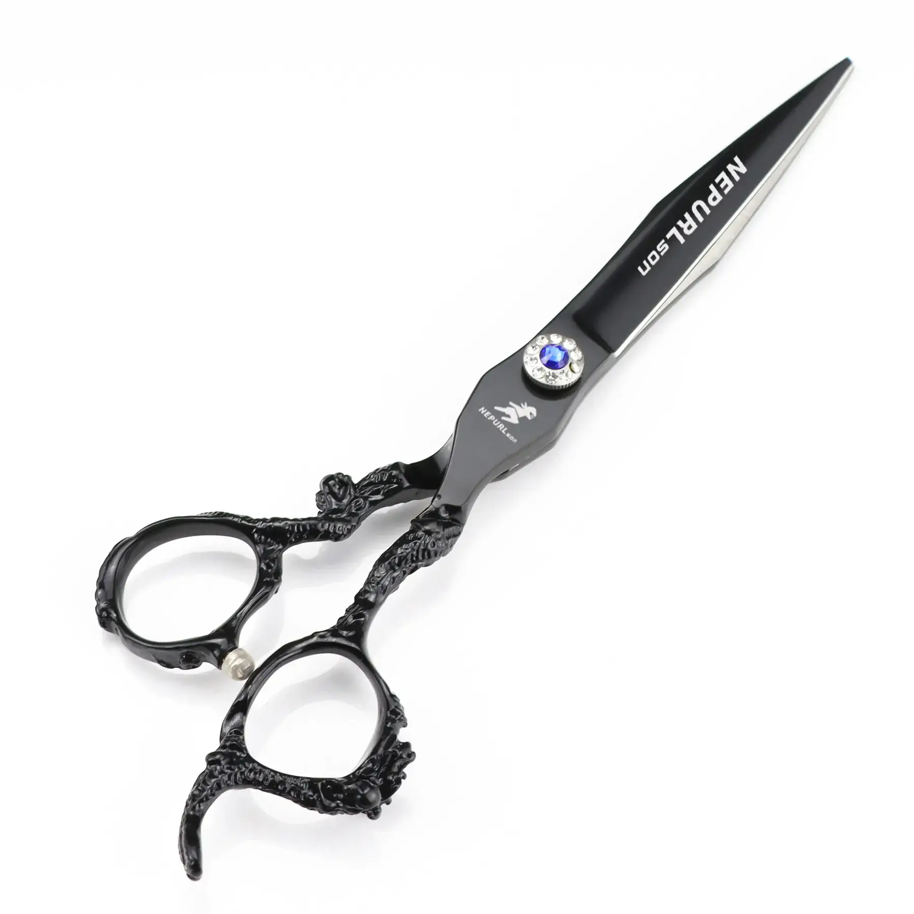 7.0 Inch Black Paint Dragon Handle High-End Hairdressing Scissors - Image 3