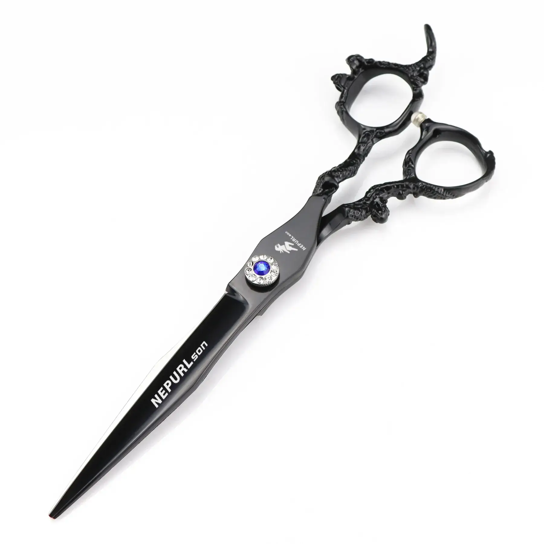 7.0 Inch Black Paint Dragon Handle High-End Hairdressing Scissors - Image 4