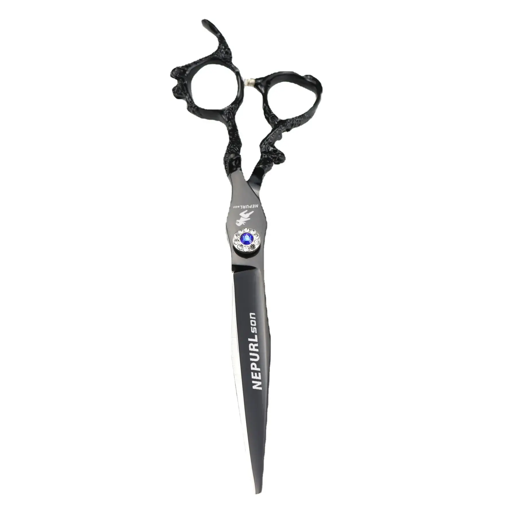7.0 Inch Black Paint Dragon Handle High-End Hairdressing Scissors - Image 5