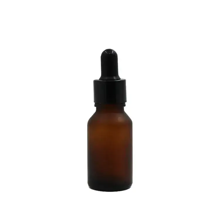 Frosted Brown Essential Oil Bottle 15ml Dropper - Image 5