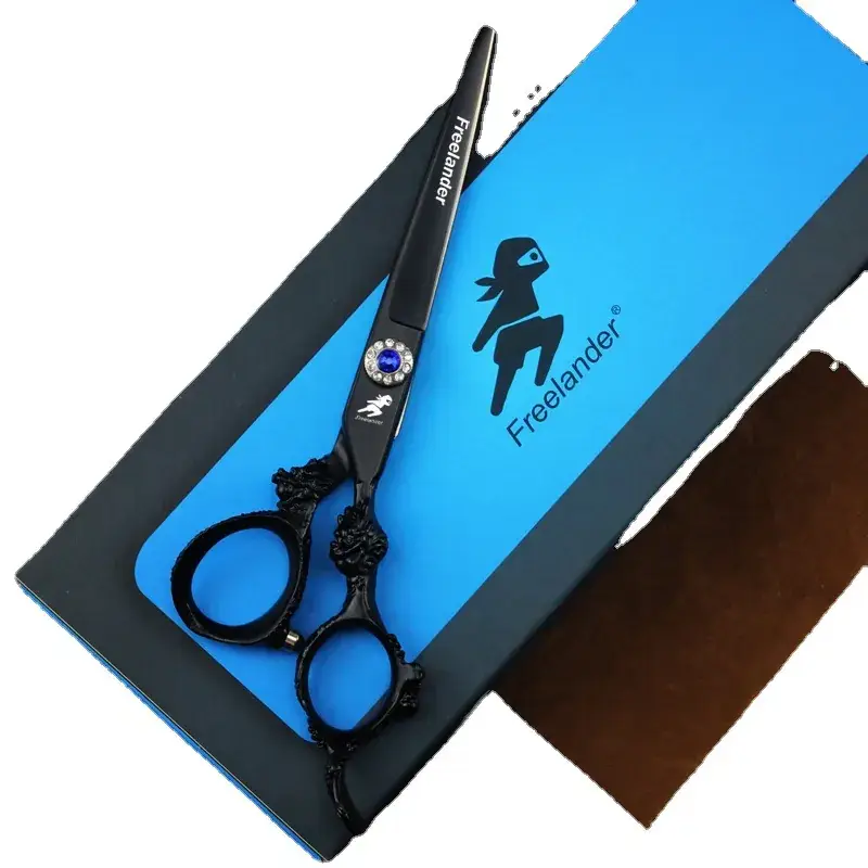 6.0 Inch Black Paint Dragon Handle Hairdressing Scissors - Image 5