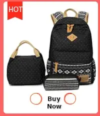 Women's Ethnic Canvas Backpack Black White Pattern — feature 5