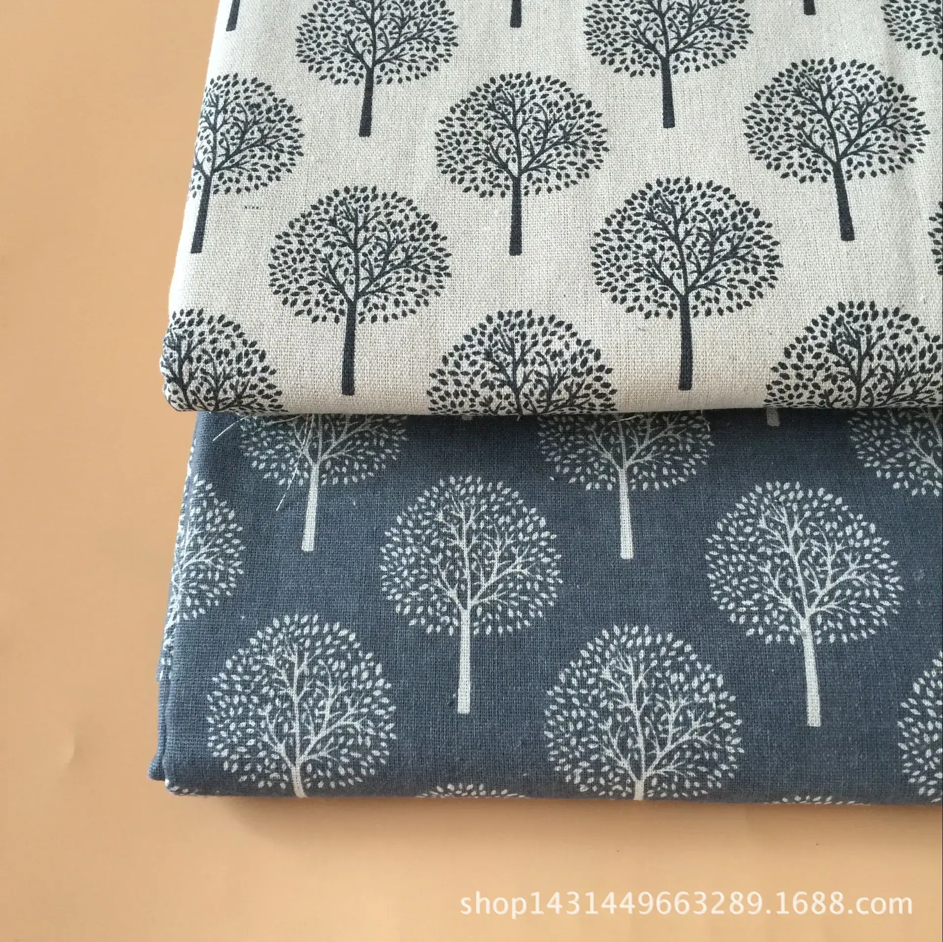 Linen Cloth with Fortune Tree Print for Craft Lining - Image 5