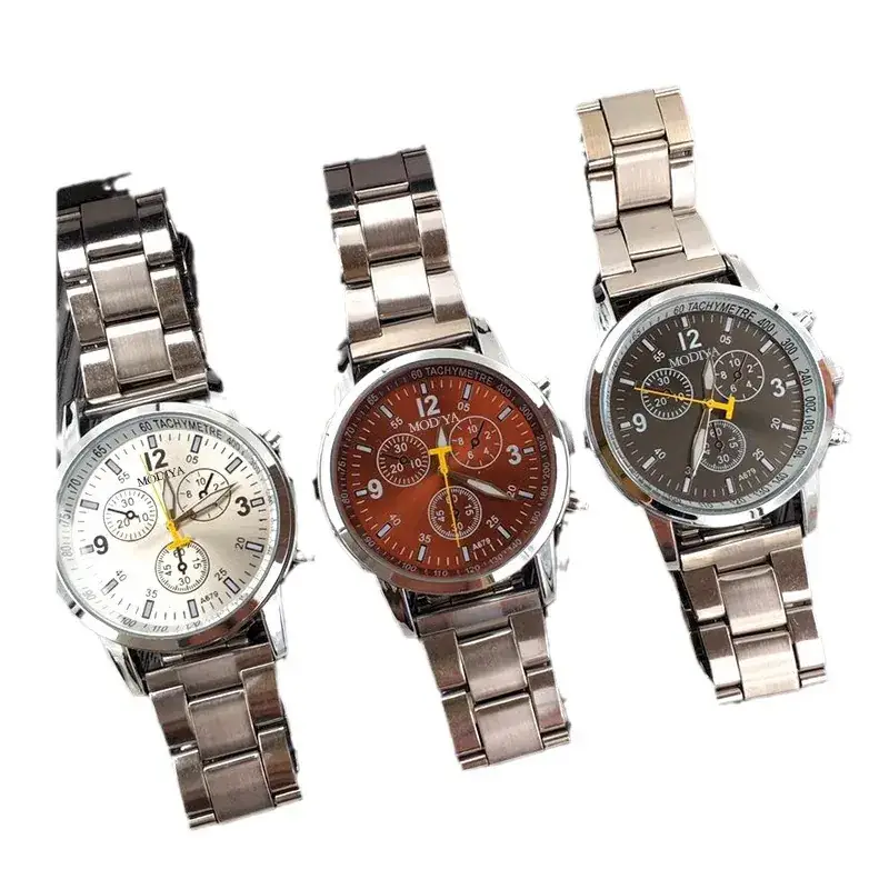 2015 Steel Band Chronograph Watch for Men Women
