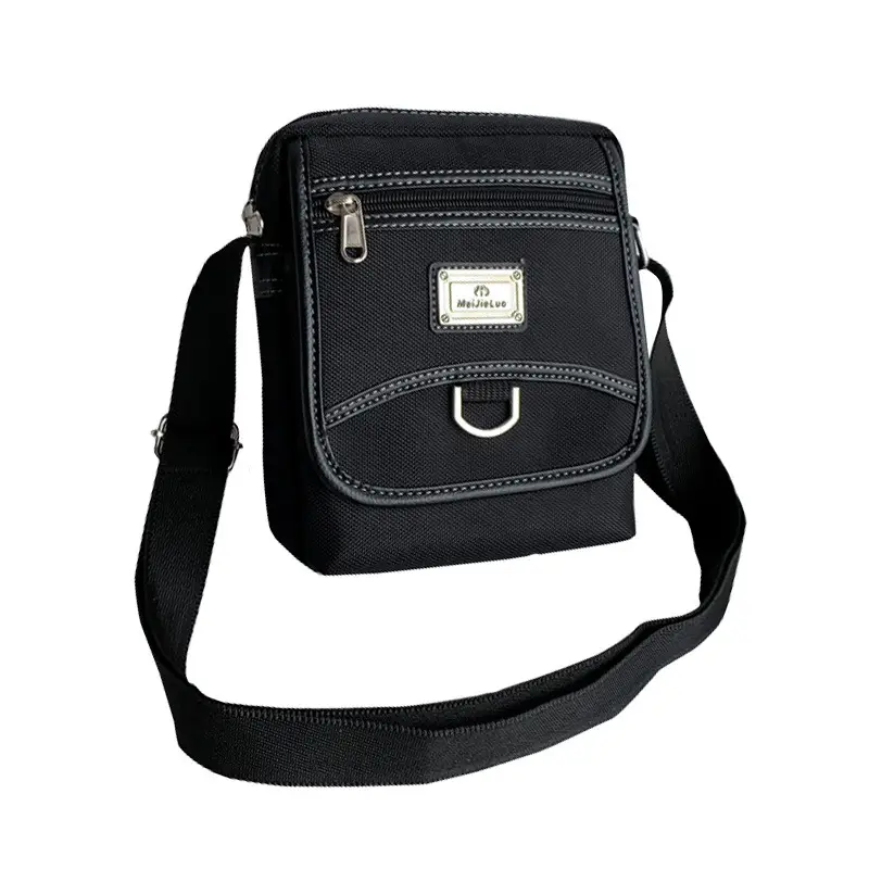 Korean Men's Oxford Cloth Crossbody Bag Brown Small