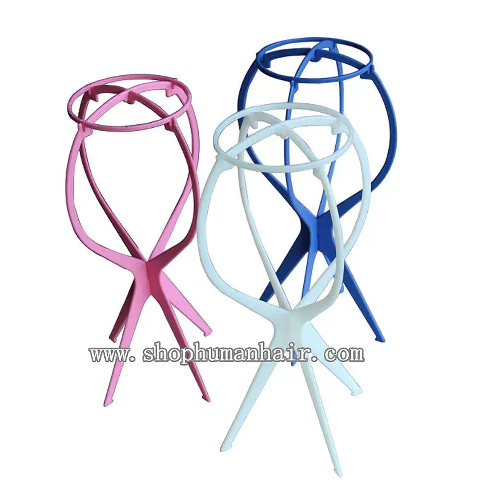 Pink Hair Extension Wig Stand for Women