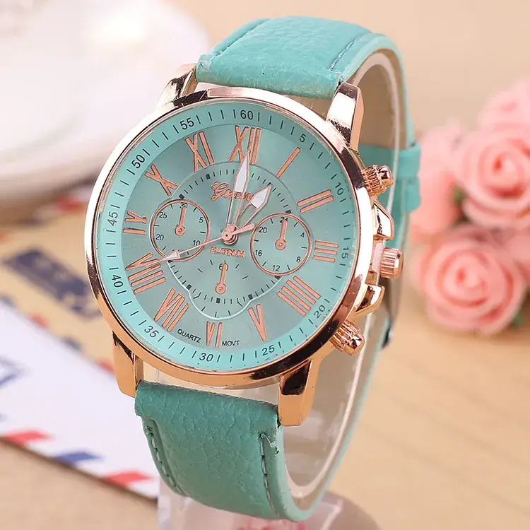 Green Three Eyes Watch for Women with Rose Gold Dial - Image 16