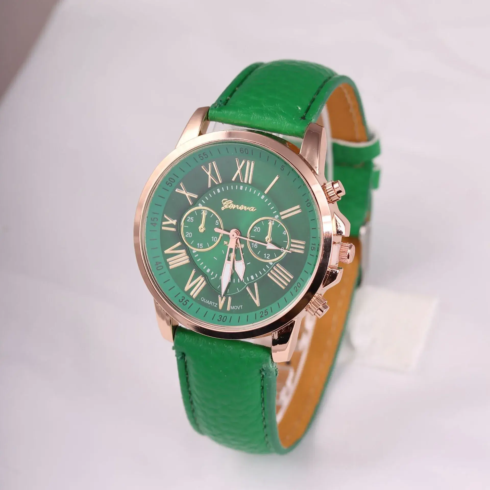 Green Three Eyes Watch for Women with Rose Gold Dial - Image 15