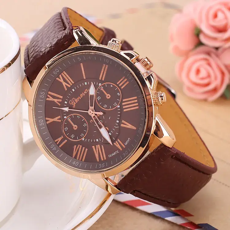 Green Three Eyes Watch for Women with Rose Gold Dial - Image 8