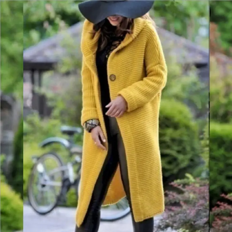 Long Grey Cardigan Hooded Coat for Women New Spring Autumn - Image 11