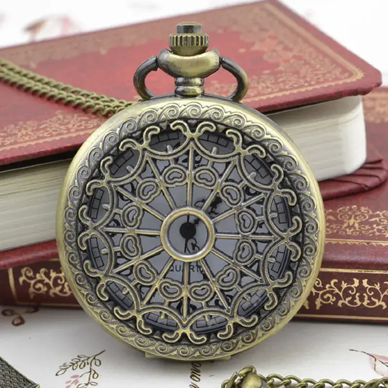 Retro Gold Face Pocket Watch for Men Women