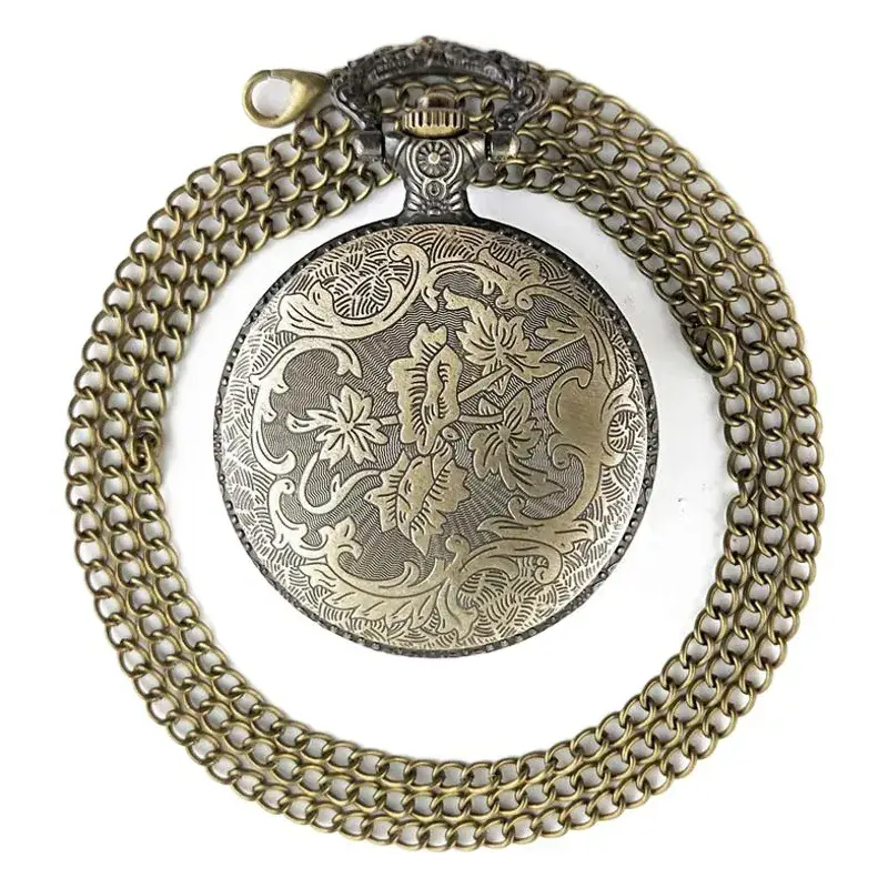 Retro Gold Face Pocket Watch for Men Women