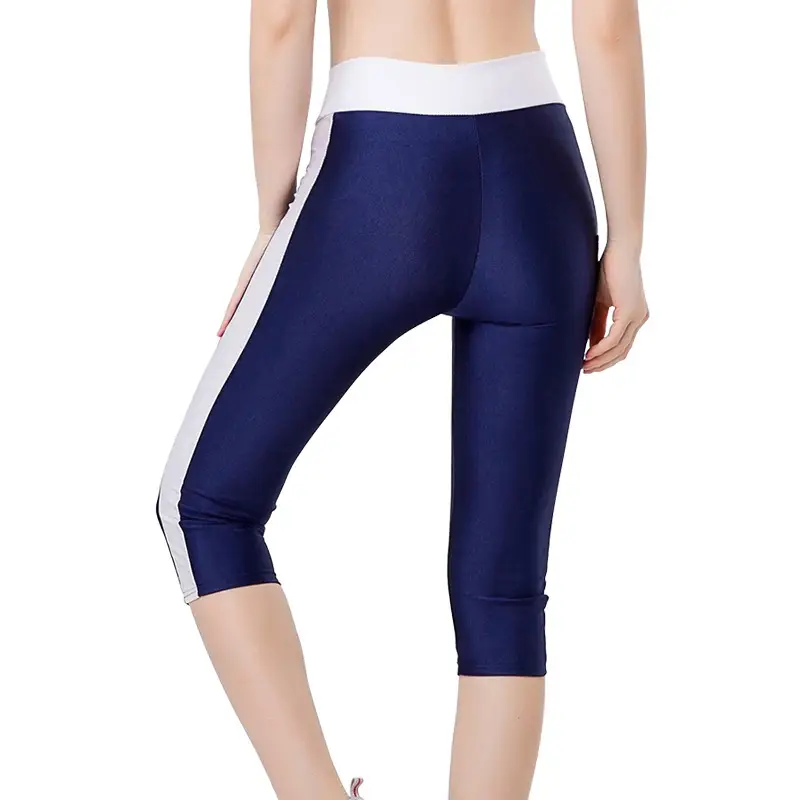 Women's Stretchy Yoga Pants Black Pink Blue Capri Length