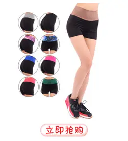 Women's Stretchy Yoga Pants Black Pink Blue Capri Length — feature 2