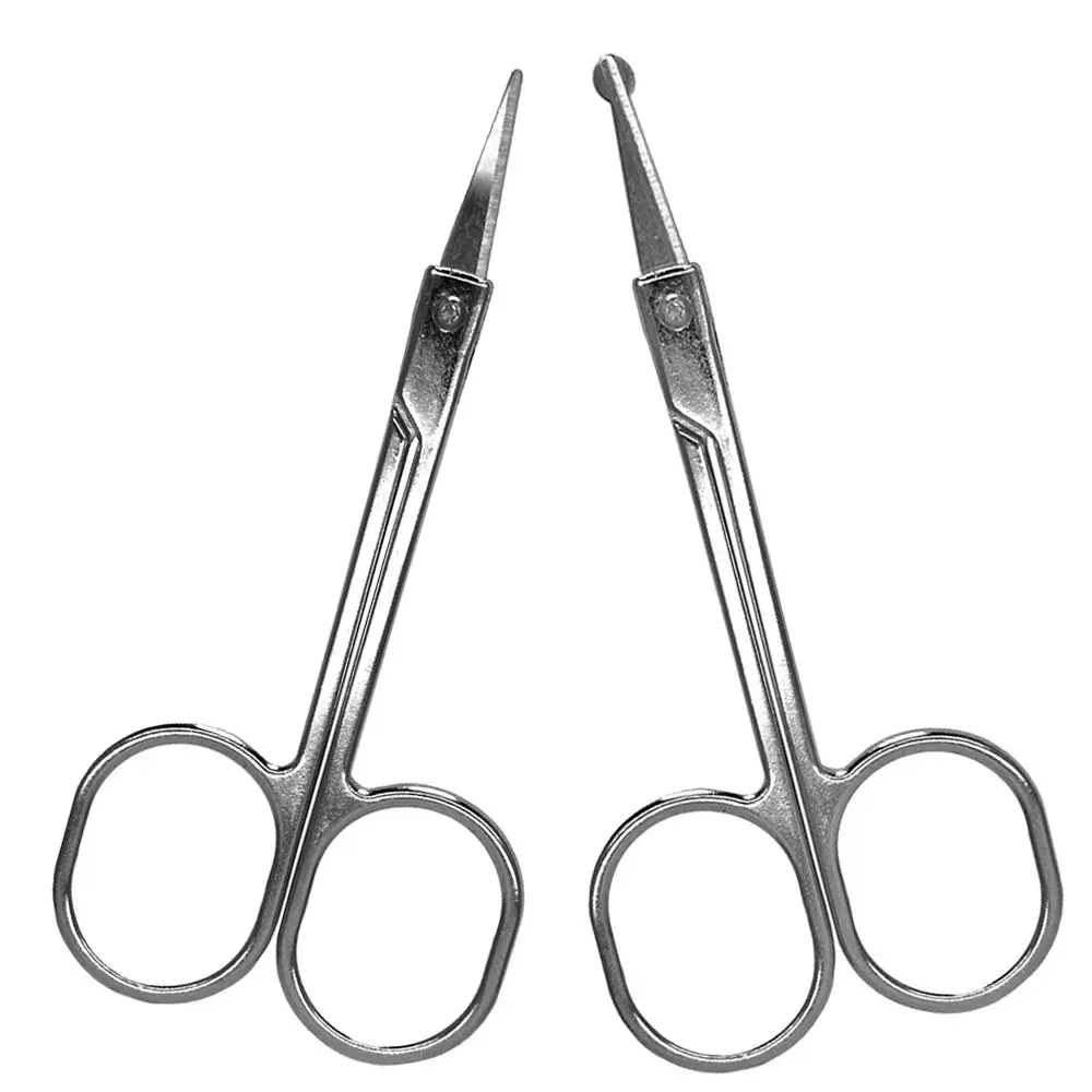 Zinc Alloy Double Eyelid Scissors 8.5cm Silver