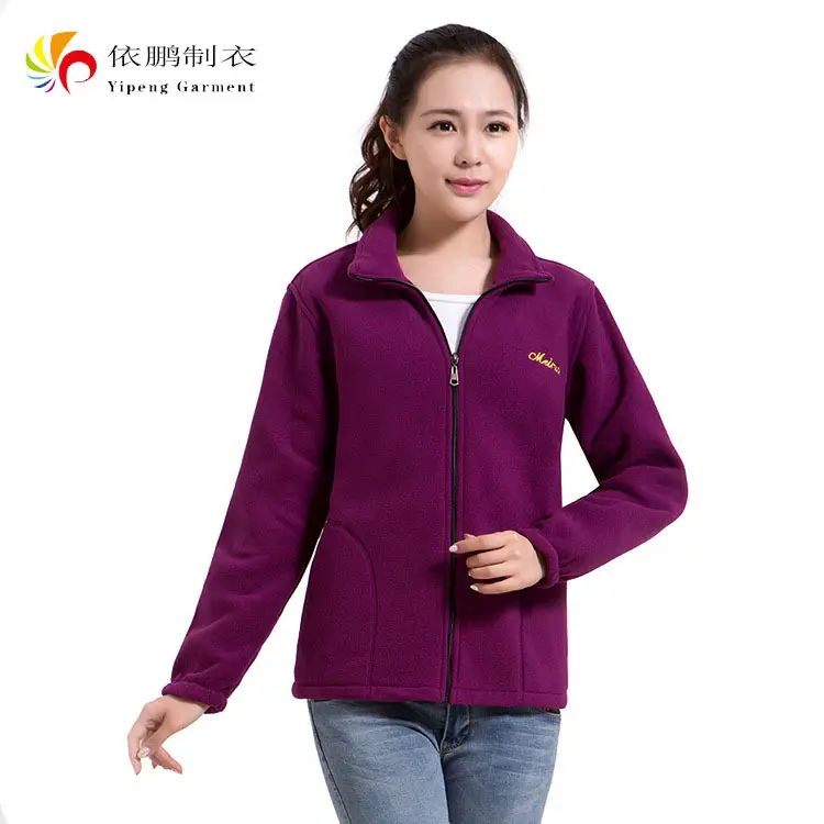 Purple Fleece Women's Jacket Double Zipmed - Image 3