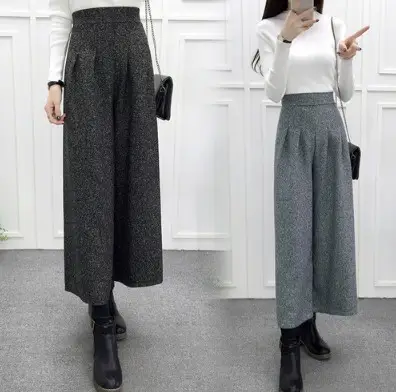 Fall/Winter 2023 Plaid Woolen Wide Leg Pants - Image 6