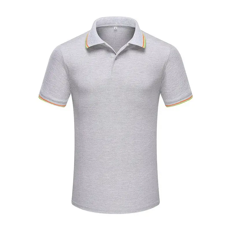 Men White Polo T-Shirt Short Sleeve Lapel - Image 2