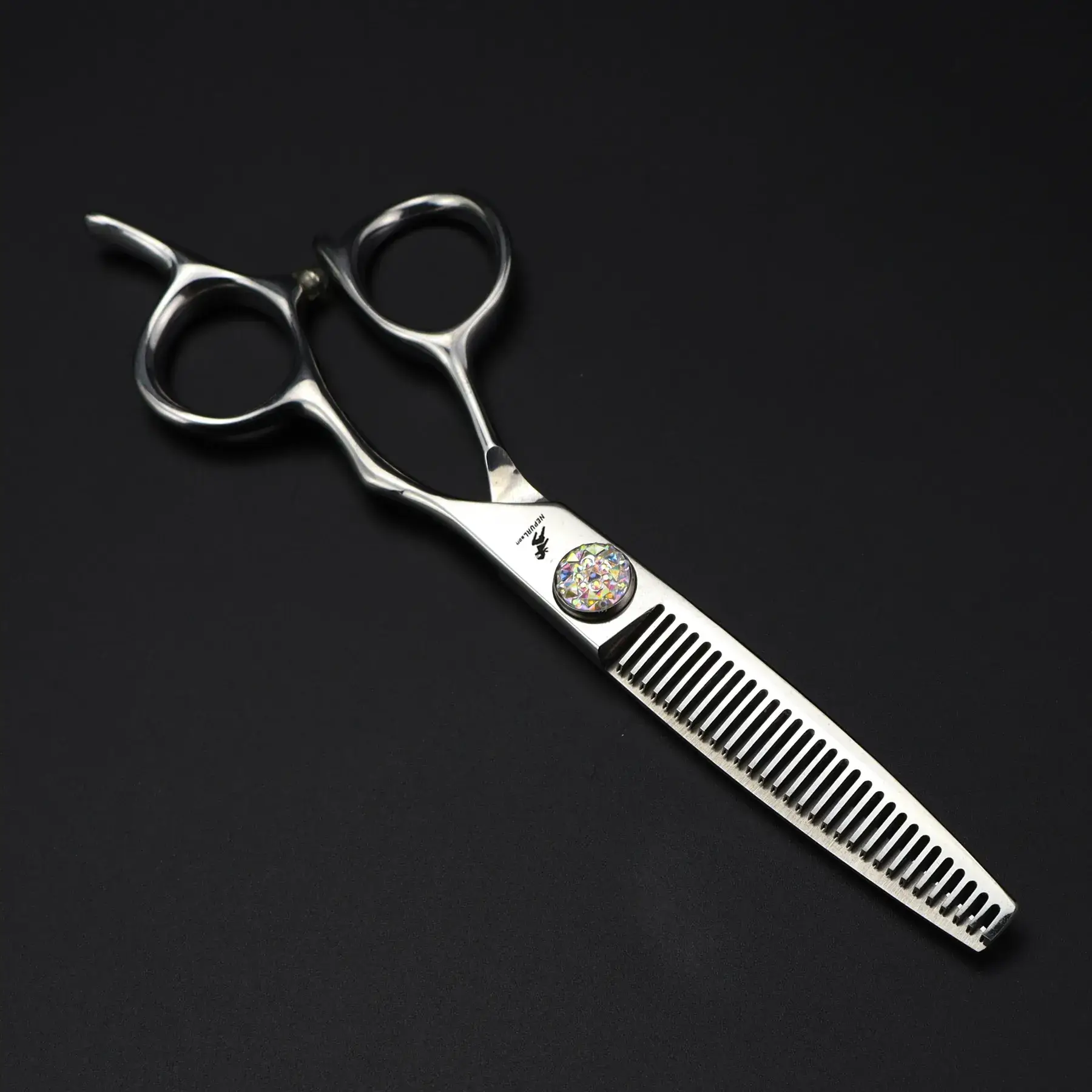 Neptsen Hair Scissors 6.0 Inch Big Gems Flat Tooth Barber Scissors Thin Cutters - Image 2