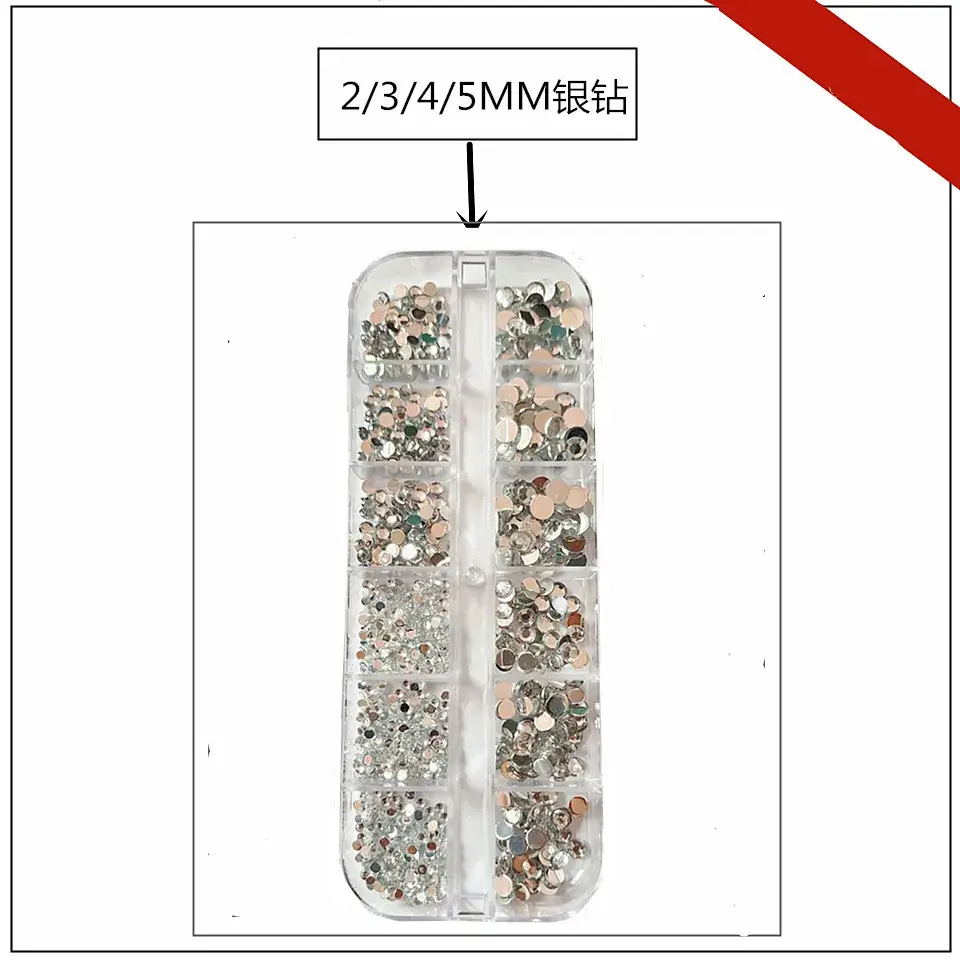 2/3/4/5 silver round diamond