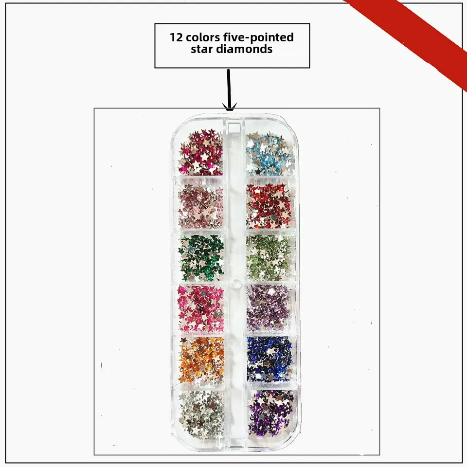 12 Colors 3.0 Round Diamond Nail Flat Resin Set - Image 12