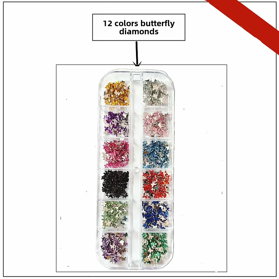 12 Colors 3.0 Round Diamond Nail Flat Resin Set - Image 14