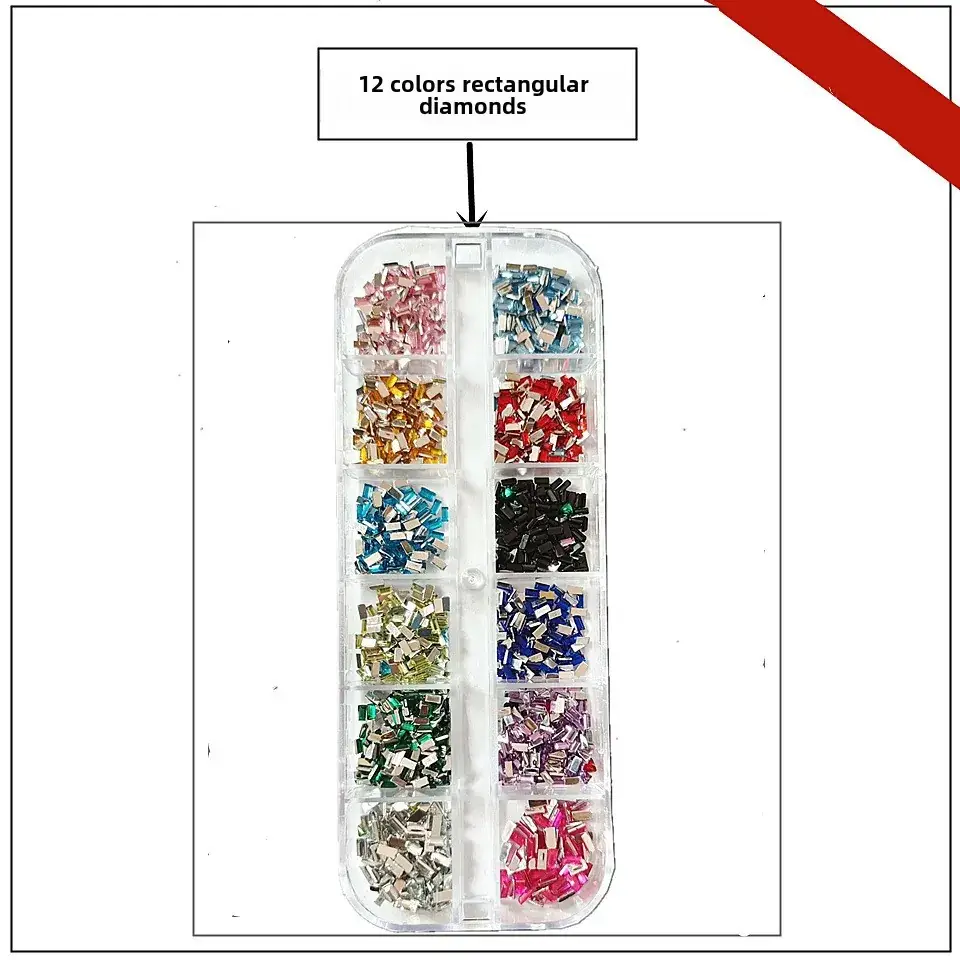 12 Colors 3.0 Round Diamond Nail Flat Resin Set - Image 18