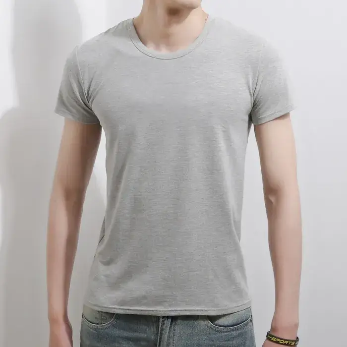 Men White V-Neck Slim Fit T-Shirt Lycra Cotton - Image 10