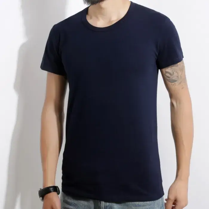 Men White V-Neck Slim Fit T-Shirt Lycra Cotton - Image 7
