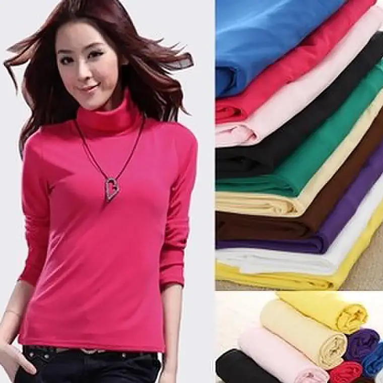 Brown Fleece T-Shirt Long Sleeve Slim Fit High Collar - Image 6
