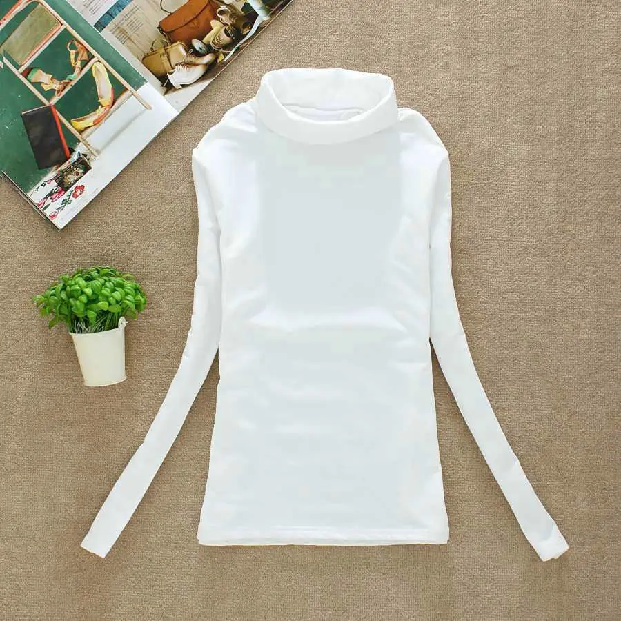 Brown Fleece T-Shirt Long Sleeve Slim Fit High Collar - Image 7