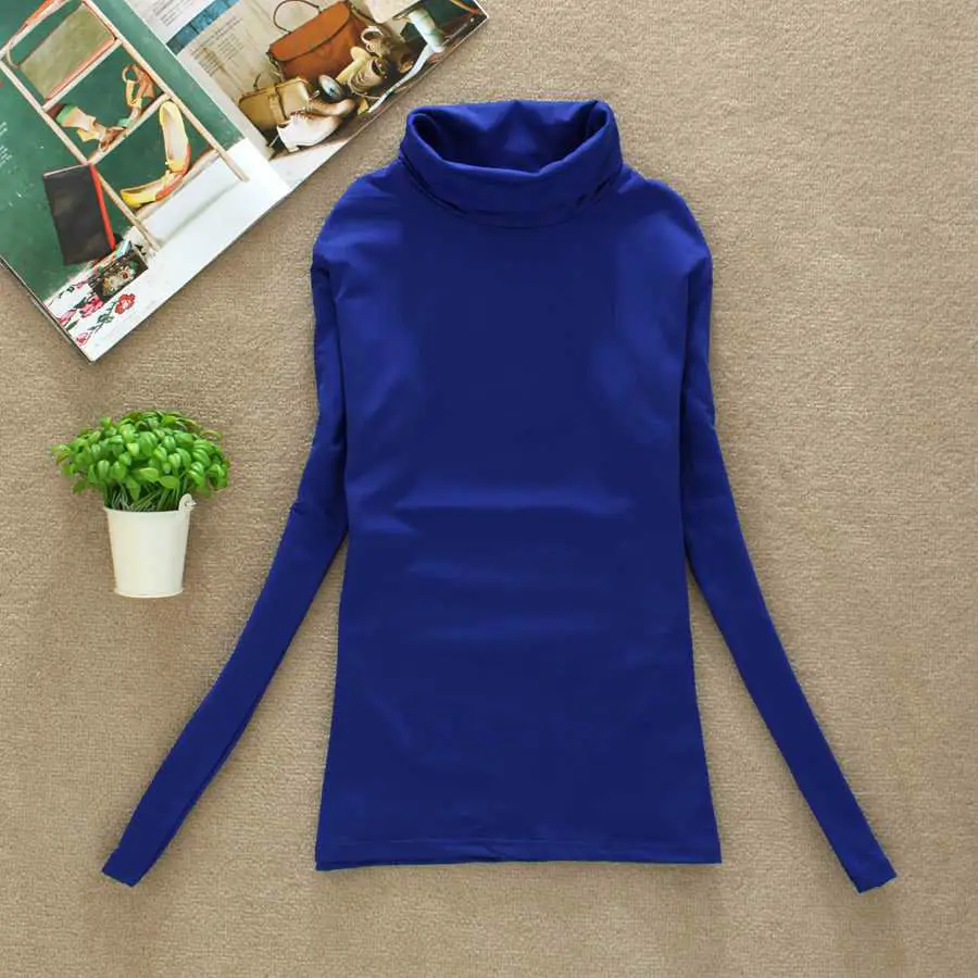 Brown Fleece T-Shirt Long Sleeve Slim Fit High Collar - Image 8