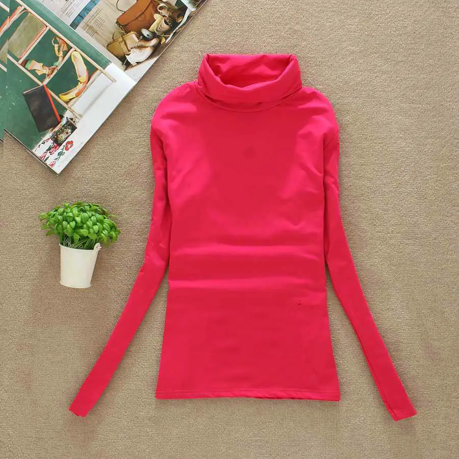 Brown Fleece T-Shirt Long Sleeve Slim Fit High Collar - Image 9