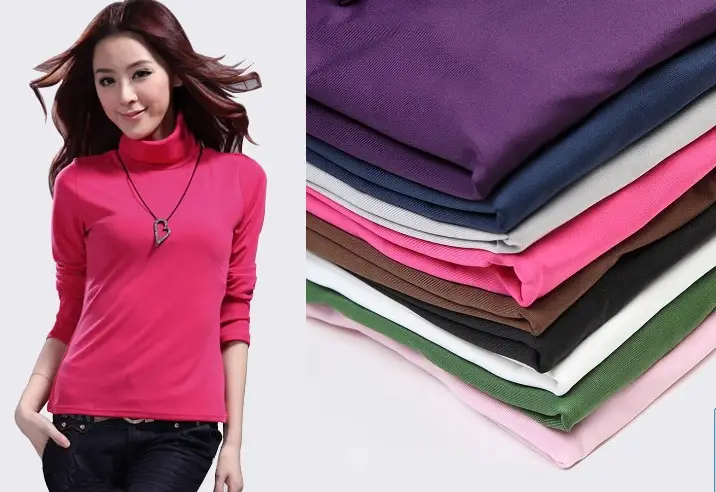 Brown Fleece T-Shirt Long Sleeve Slim Fit High Collar — feature 6