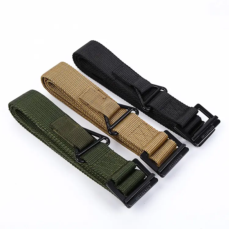 Men's Tactical Canvas Belt Black Adjustable - Image 8